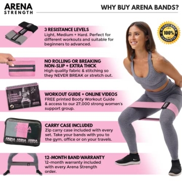 Durable Arena Strength Booty Bands Set for Legs and Butt