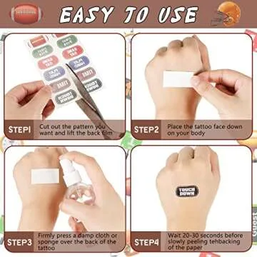 15 Sheets Football Temporary Stickers for Kids - Face Stickers, Under Eye and Face Paint for Parties...