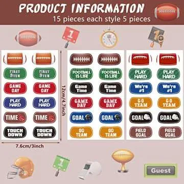 Football Temporary Stickers for Kids - 15 Sheets of Fun