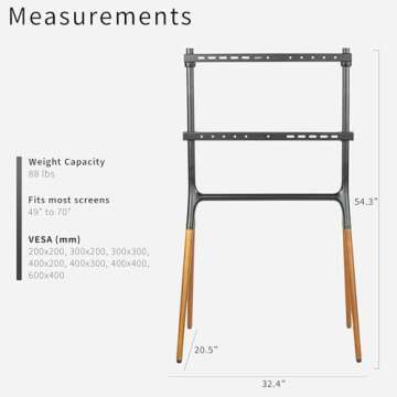 VIVO Artistic Easel 49 to 70 inch LED LCD Screen, Studio TV Display Stand, Adjustable TV Mount with 4 Legs STAND-TV70A