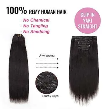 ABH AmazingBeauty Yaki Straight Clip-Ins for Relaxed Hair