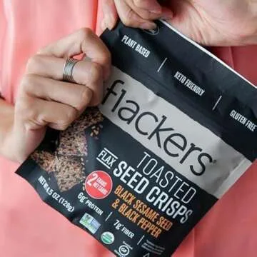 Flackers Toasted Seed Crisps, Black Sesame Seed and Black Pepper, 4.5 ounces