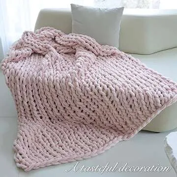 Maetoow Chenille Chunky Knit Blanket Throw – Luxurious Handmade Comfort