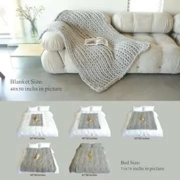 Maetoow Chenille Chunky Knit Blanket for Home and Gifts