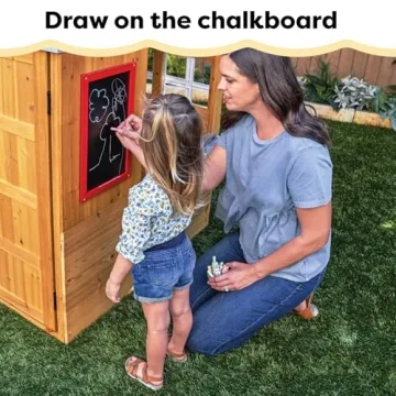 KidKraft Modern Outdoor Wooden Playhouse with Picnic Table, Mailbox and Outdoor Grill ,Gift for Ages 3+