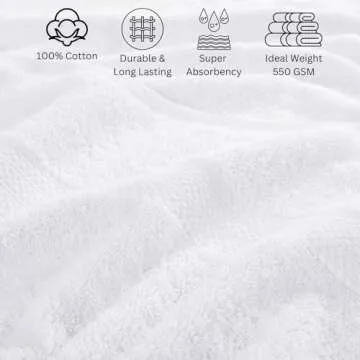 LANE LINEN 24 Piece Bathroom Towels Set - 100% Cotton Bath Towel Sets, 4 Bath Towels Extra Large, 2 Bath Sheets, 6 Hand Towels for Bathroom, 8 Face Wash Cloth, 4 Fingertip Towels - White Towels