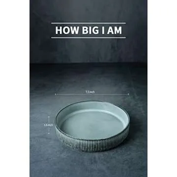 famiware Star 7.5" Pasta Bowls Set, Salad Bowl Set of 4, Double Reactive Glaze, Stackable, Ideal for Your Friend for Housewarming, Festivals, Smoky Blue