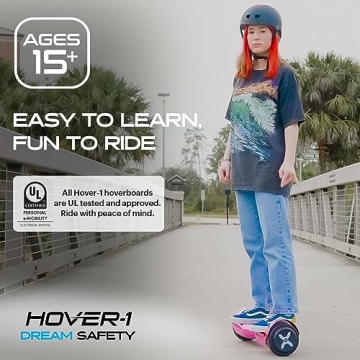 Hover-1 Dream Hoverboard with 7 mph Speed and Safety Features