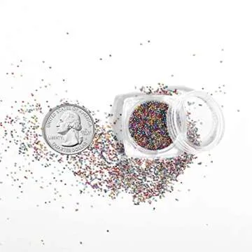 Beadsland Nail Beads Micro Pixie Rhinestones Caviar Nail Art Decoration Mini Micro Glass Beads Nails Rhinestones 12 Colors(Metallic)