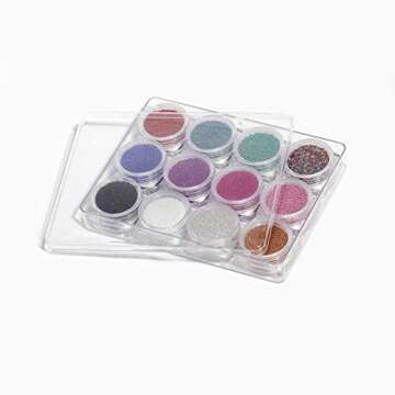 Beadsland Nail Beads Micro Pixie Rhinestones Caviar Nail Art Decoration Mini Micro Glass Beads Nails Rhinestones 12 Colors(Metallic)