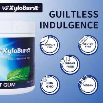 XyloBurst Gum Sugar Free Xylitol Chewing Gum 100 Count