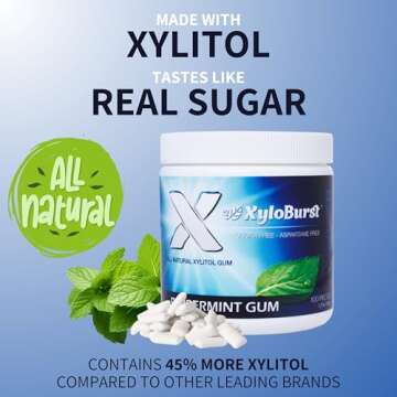 XyloBurst Gum Sugar Free Xylitol Chewing Gum 100 Count