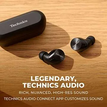 Technics HiFi True Wireless Multipoint Bluetooth Earbuds with Noise Cancelling, 3 Device Multipoint ...