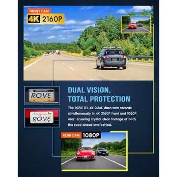 ROVE R2-4K Dual Dash Cam for Enhanced Car Safety