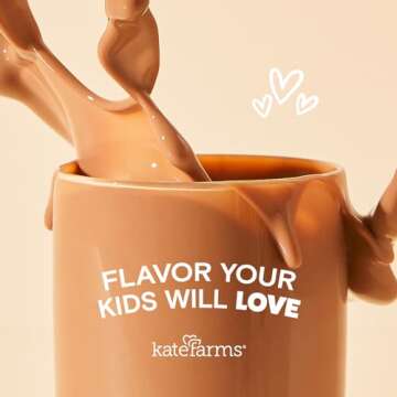 KATE FARMS Organic Kids Nutrition Shake, Chocolate, 8g of protein, 27 Vitamins and Minerals, Meal Re...