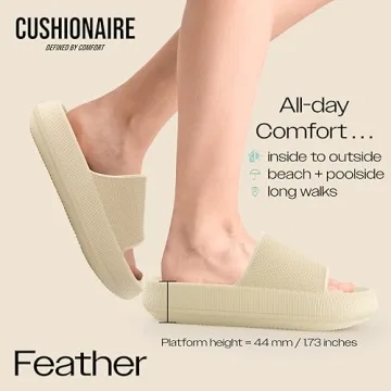 CUSHIONAIRE Cloud Slides - Comfortable Slip-On Sandals for Women