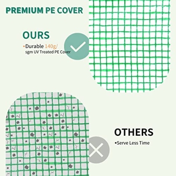 EAGLE PEAK 8x6 Portable Walk-in Greenhouse, Pop-up Indoor Outdoor Garden Green House, Zippered Door and Window, PE Cover, Green