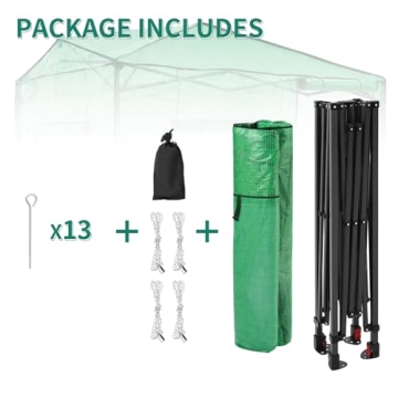 EAGLE PEAK 8x6 Portable Walk-in Greenhouse, Pop-up Indoor Outdoor Garden Green House, Zippered Door and Window, PE Cover, Green