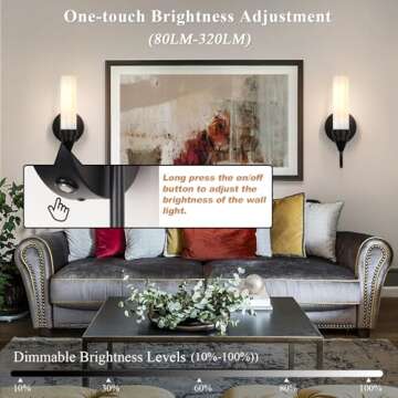 BELS Wireless Wall Sconce Set - Battery Operated & Dimmable Lights