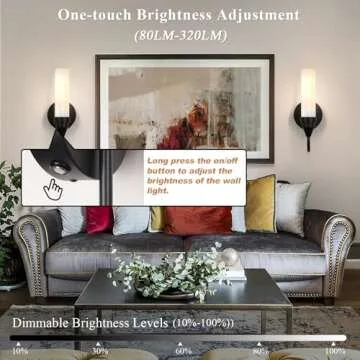 BELS Wireless Wall Sconce Set - Battery Operated & Dimmable Lights