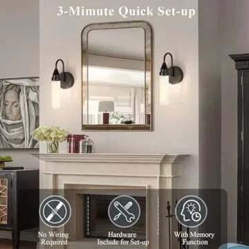 BELS Wireless Wall Sconce Set - Battery Operated & Dimmable Lights