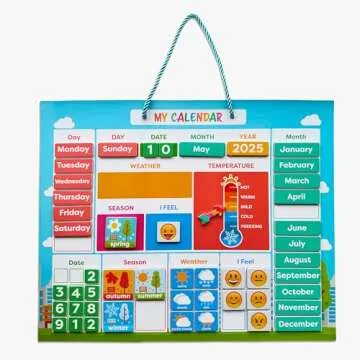 My First Daily Magnetic Calendar | Weather Station for Kids | Moods and Emotions | Preschool Learning Toys | Classroom Calendar Set |Usable on Wall or Fridge
