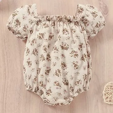 Kupretty Vintage Floral Romper Baby Girl Summer Outfit