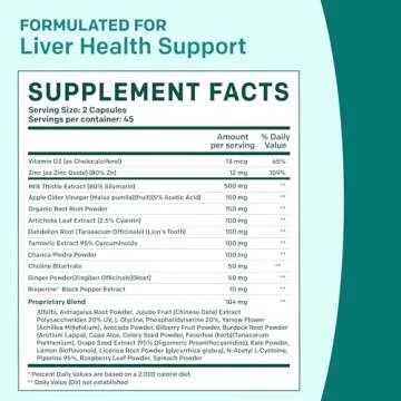 32-in-1 Liver Cleanse Detox and Repair with Milk Thistle, Silymarin, Artichoke Extract and Beetroot Powder for Liver Support - Liver Supplement with Active Liver Health Formula - 1426mg (90ct)