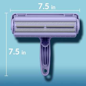 DELOMO Pet Hair Remover Roller - Dog & Cat Fur Remover with Self-Cleaning Base - Efficient Animal Hair Removal Tool - Perfect for Furniture, Couch, Carpet, Car Seat, Purple