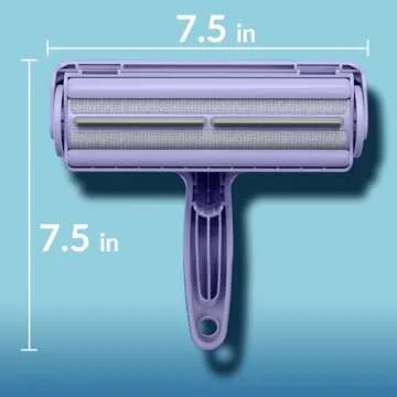 DELOMO Pet Hair Remover Roller - Dog & Cat Fur Remover with Self-Cleaning Base - Efficient Animal Hair Removal Tool - Perfect for Furniture, Couch, Carpet, Car Seat, Purple