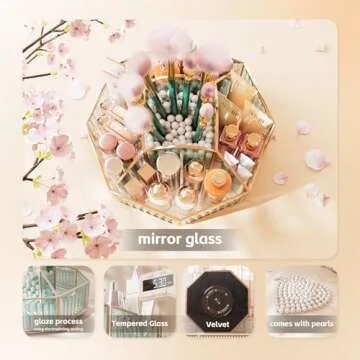 CoralHouse Rotating Makeup Organizer for Stylish Storage
