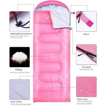 Sportneer Sleeping Bag - Lightweight 3-4 Season Gear