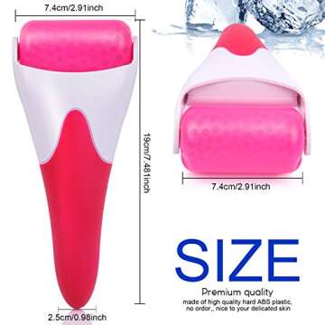 Teenitor Ice Roller, Cold Therapy for Face & Eye Puffiness Relief, Reduce Inflammation, Swelling, and Pain, Mint Scent, Red