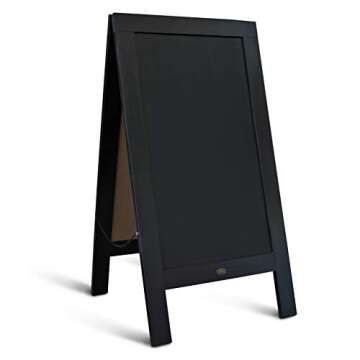 A Frame Chalkboard by HBCY Creations: 40x20 Solid Wood A-Frame Sign Black Double-Sided Magnetic Boar...