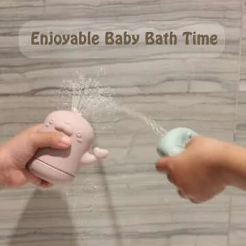 Ginbear Silicone Baby Bath Toys, Mold Free Squirty Bath Toy for Toddlers, Preschool Bath Toys for Infants, Non-Toxic Bathtub Toys for Babies 6 Months+ (Pack of 4)