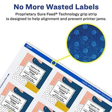 Avery Matte White Square Labels with Sure Feed – 225 Labels