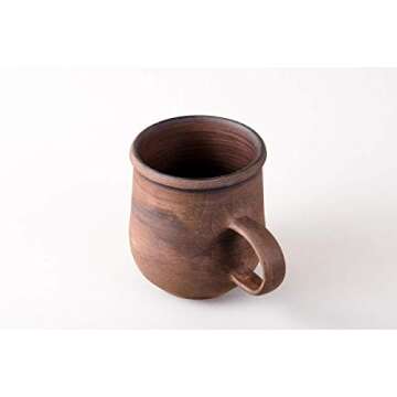 Large Unglazed 12.5 oz Handcrafted Tea Cup Big ceramic handmade pottery coffee mug for anniversary, ...