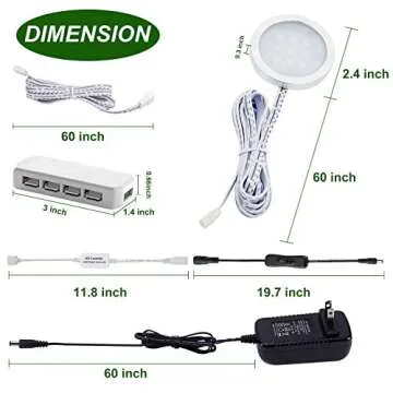 AIBOO RGB Color Changing LED Under Cabinet Lights Kit Aluminum Slim Puck Lamps for Kitchen Counter Wardrobe Counter Furniture Ambiance Christmas Decor Lighting (6 Lights)