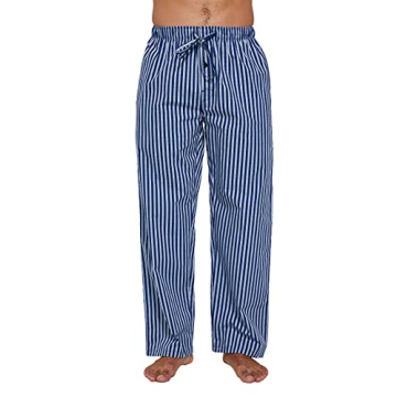 CYZ Mens 100% Cotton Pajama Pants Sleep Lounge Pajamas for Men Woven pj Pants