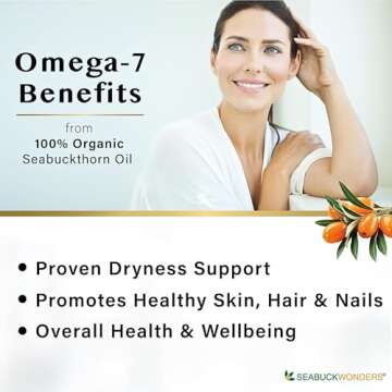 SeabuckWonders Sea Buckthorn Oil Blend, Omega-7 Complete, Max Potency, 120 Count Softgels