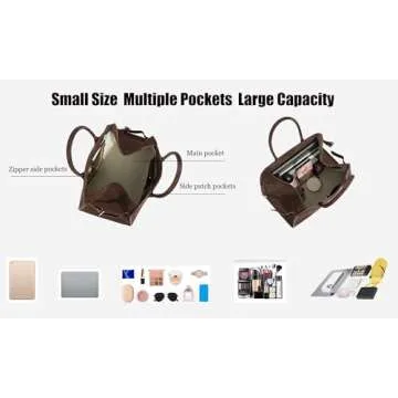Generic Soft Genuine Leather Satchels Bags for Women, Top-Handle Tote Bags, Leather Armpit Bag,Casual Shoulder Hobo Waterproof commuter Bag(Color:Brown Suede,Size:Large)