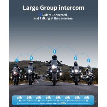 FODSPORTS FX8 Motorcycle Helmet Bluetooth Headset with Music Sharing,Bluetooth Motorcycle Headset wi...