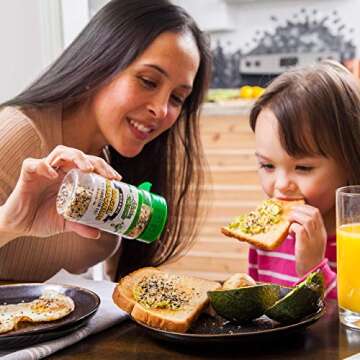 Organic Everything Bagel Seasoning Blend: Himalayan Sea Salt Sesame & Dried Poppy Seeds - Kosher Toppings and Spices with Seasonings of Garlic & Onion (Bottle 5.1oz)