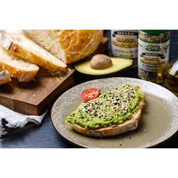 Organic Everything Bagel Seasoning Blend: Himalayan Sea Salt Sesame & Dried Poppy Seeds - Kosher Toppings and Spices with Seasonings of Garlic & Onion (Bottle 5.1oz)