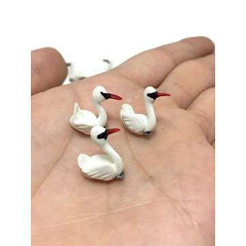 Mr_air_thai_Miniature Lot of 12 Miniature Duck Goose Fairy Garden Supplies Animal Swan Figurine Furniture Dollhouse GD#027