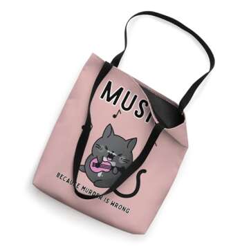 Music Because Murder is Wrong | Cute Cat Cozy Mystery Tote Bag