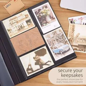 Kiera Grace 400-Pocket Jocelyn Simple & Classic Photo Album for Home & Office with CD Storage Pocket, 13.19"x12.01"x1.5" to Display 400 4"x6" Pictures, Gray