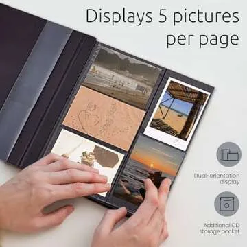 Kiera Grace 400-Pocket Jocelyn Simple & Classic Photo Album for Home & Office with CD Storage Pocket, 13.19"x12.01"x1.5" to Display 400 4"x6" Pictures, Gray