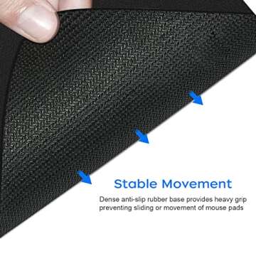 JIKIOU Mouse Pad with Comfortable Edge, 3 Pack Premium-Textured & Washable Mousepad Bulk with Non-Sl...