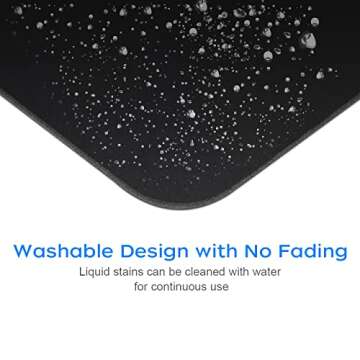 JIKIOU Mouse Pad with Comfortable Edge, 3 Pack Premium-Textured & Washable Mousepad Bulk with Non-Slip Rubber Base, Mouse Pads for Computers, Laptop, PC, Office & Home, 9.45 x 7.87 in, Black